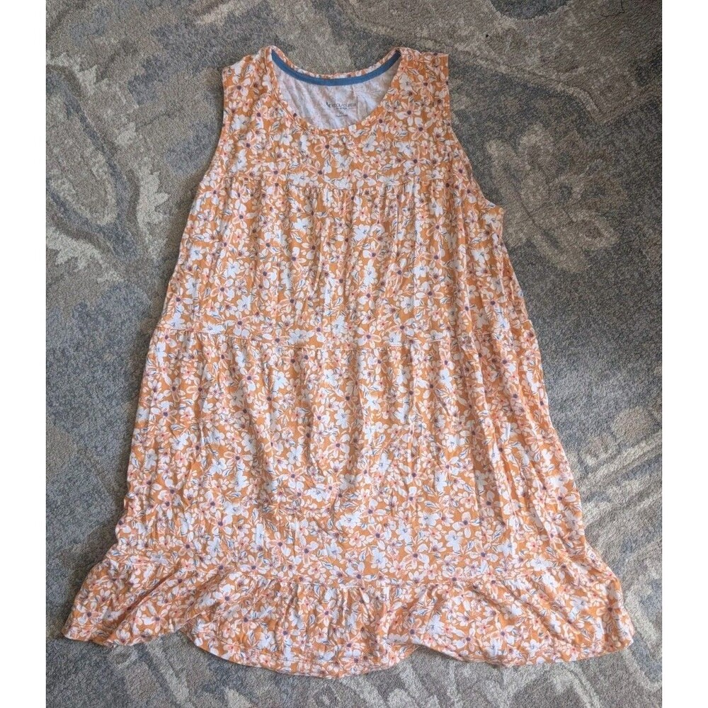 Koolaburra by Ugg Midi Dress XL Womens Sleeveless Floral Casual Orange Cotton